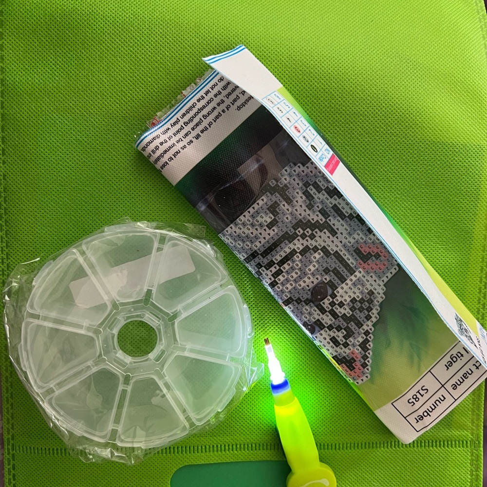Diamond painting kit for kids white tiger